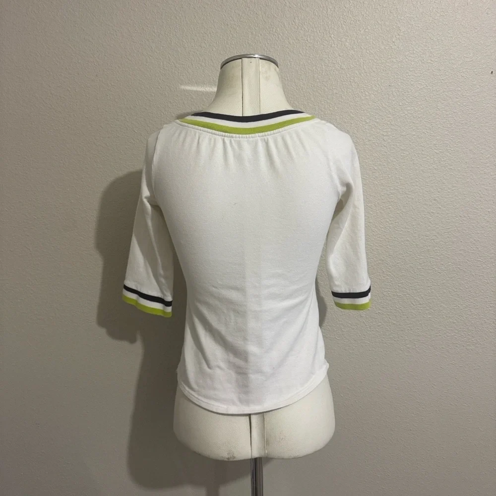 Lacoste Y2K Round Neck 1/2 Sleeves Top Tenis Activewear Preppy - Picture 5 of 7